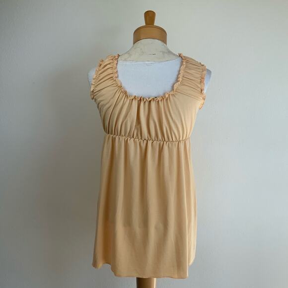 Soprano Smocked Babydoll Tank Yellow Size Medium - Picture 4 of 4